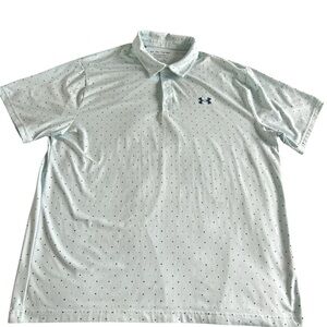 Under Armour Men’s Large Polo Shirt Teal Striped Playoff Performance Casual Golf